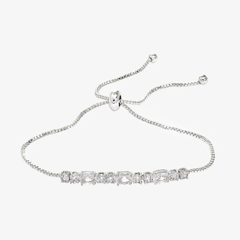 Sparkle Allure Birthstone Womens Red Cubic Zirconia Bolo Bracelet