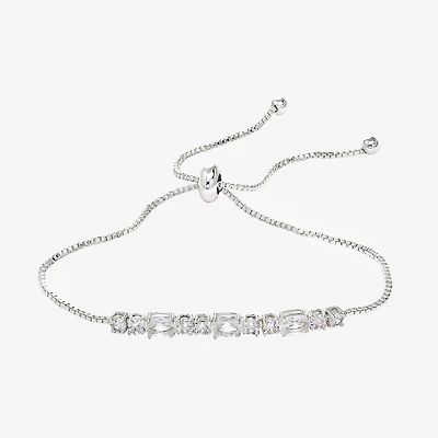 Sparkle Allure Birthstone Womens Red Cubic Zirconia Bolo Bracelet