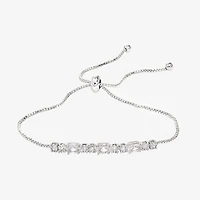 Sparkle Allure Birthstone Womens Red Cubic Zirconia Bolo Bracelet