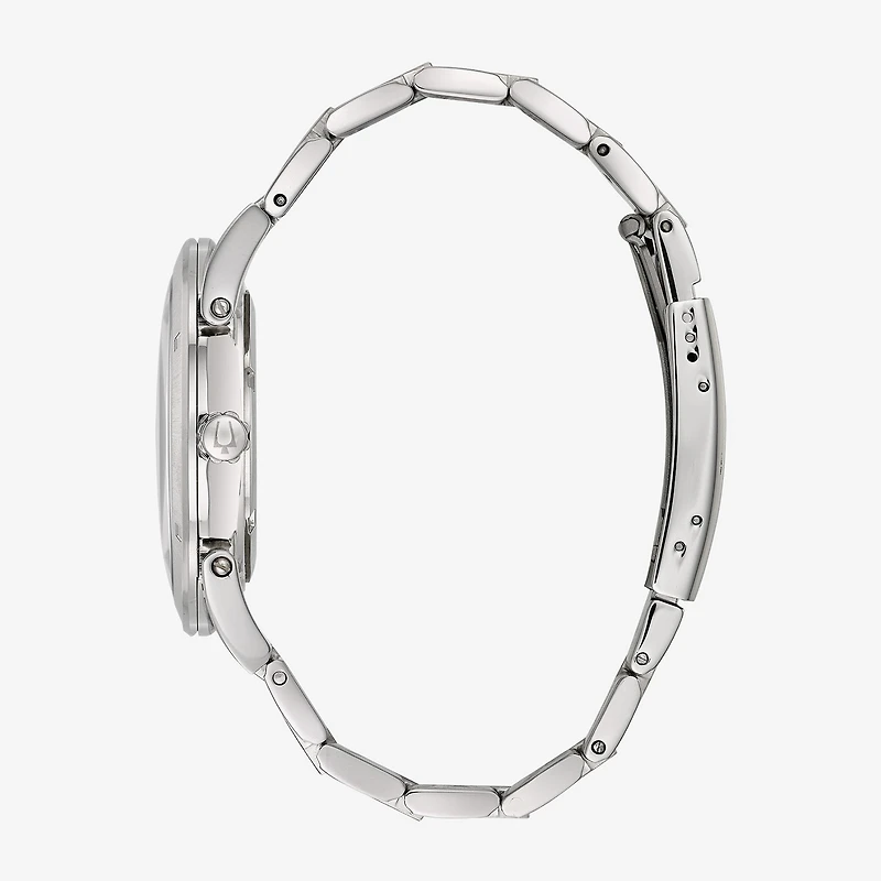 Bulova Classic Mens Silver Tone Stainless Steel Bracelet Watch 96b220
