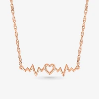Womens 10K Gold Heart 18 Inch Pendant Necklace