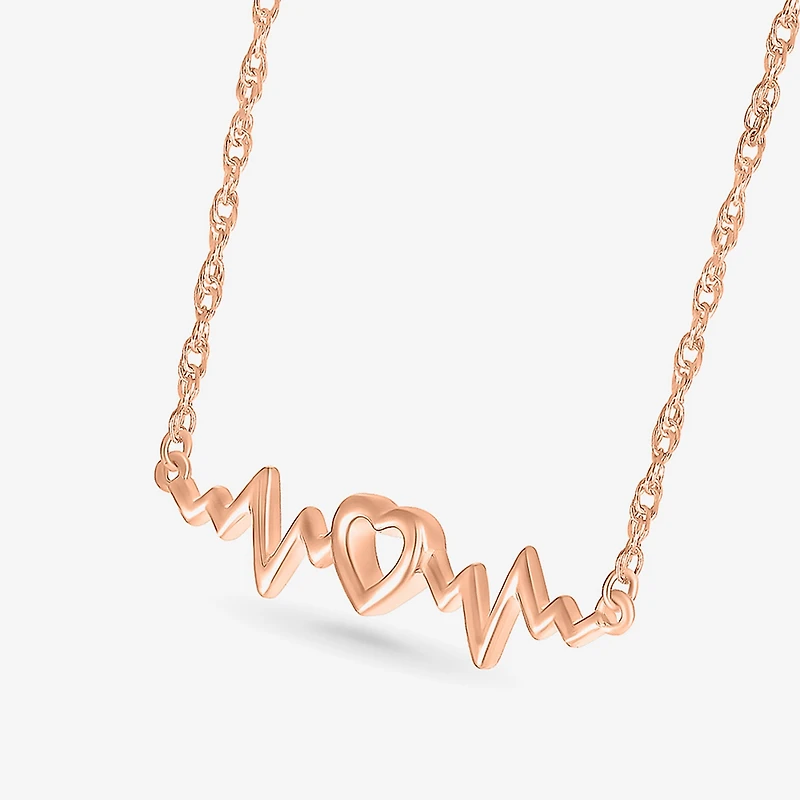 Womens 10K Gold Heart 18 Inch Pendant Necklace
