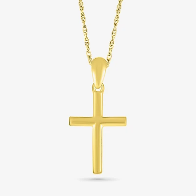 Womens 10K Gold Cross 18 Inch Pendant Necklace
