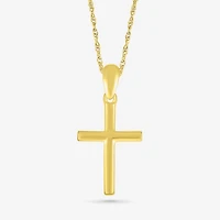 Womens 10K Gold Cross 18 Inch Pendant Necklace