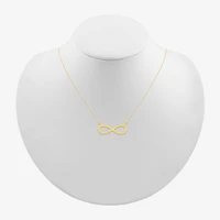 Womens 10K Gold Infinity 18 Inch Pendant Necklace