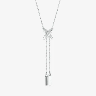 Lariat Style Womens 10K White Gold Y Necklace