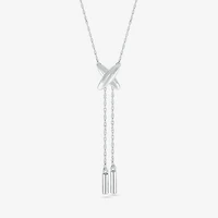 Lariat Style Womens 10K White Gold Y Necklace