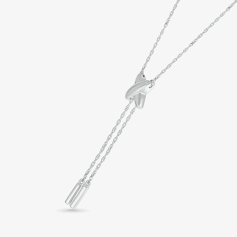 Lariat Style Womens 10K White Gold Y Necklace