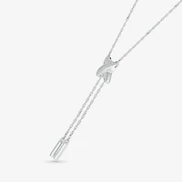 Lariat Style Womens 10K White Gold Y Necklace