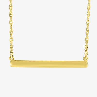 Womens 10K Gold Bar 18 Inch Pendant Necklace