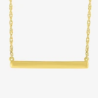 Womens 10K Gold Bar 18 Inch Pendant Necklace