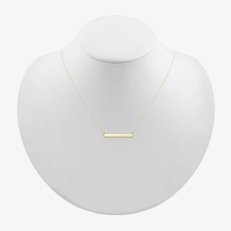 Womens 10K Gold Bar 18 Inch Pendant Necklace