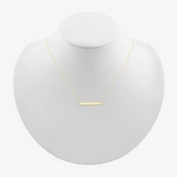 Womens 10K Gold Bar 18 Inch Pendant Necklace
