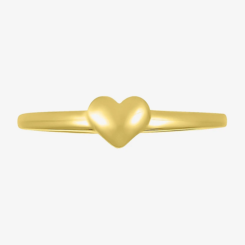 Womens 4.5MM 10K Gold Heart Band