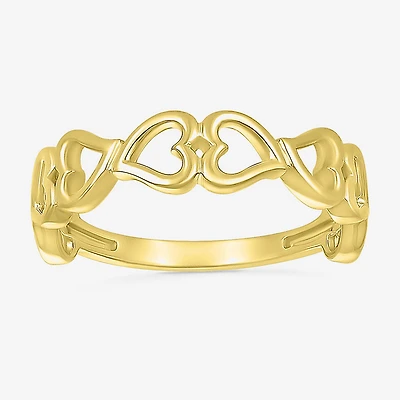Womens 4.5MM 10K Gold Heart Band