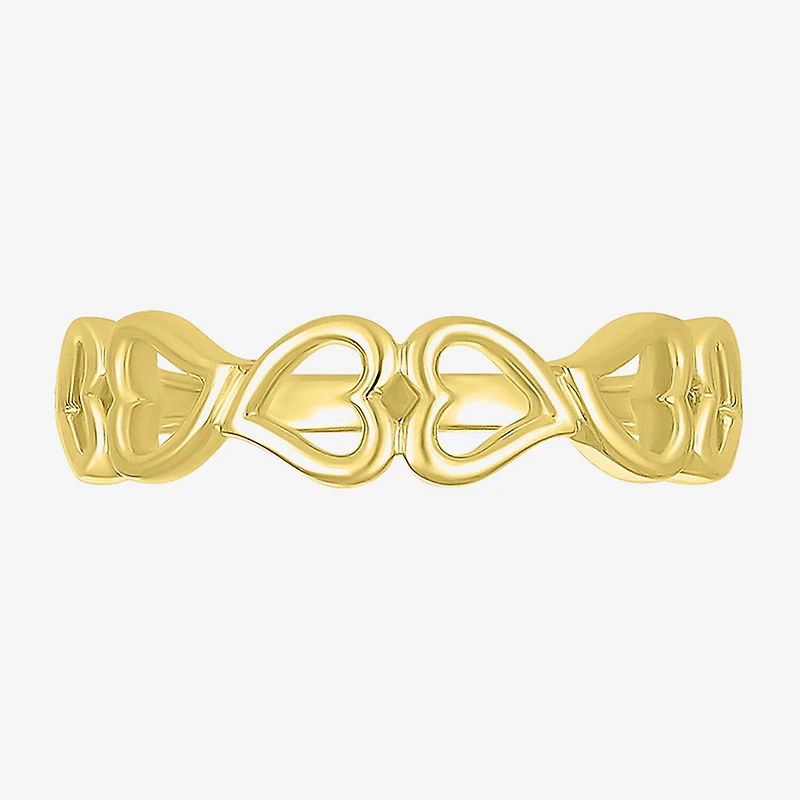 Womens 4.5MM 10K Gold Heart Band