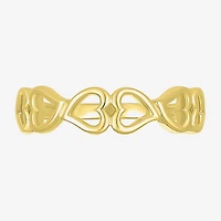 Womens 4.5MM 10K Gold Heart Band