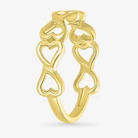 Womens 4.5MM 10K Gold Heart Band