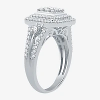 (H-I / I1) Womens 1 CT. T.W. Lab Grown Diamond Sterling Silver Halo Cocktail Ring