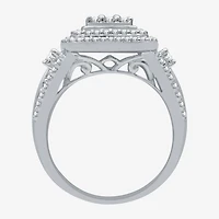 (H-I / I1) Womens 1 CT. T.W. Lab Grown Diamond Sterling Silver Halo Cocktail Ring