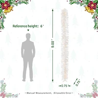 Glitzhome 9ft Pre-Lit White Pine Christmas Indoor Garland