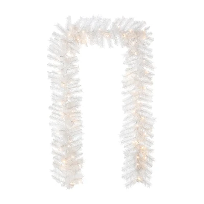 Glitzhome 9ft Pre-Lit White Pine Christmas Indoor Garland