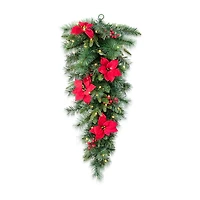 Glitzhome 3ft Pre-Lit Berries Teardrop Swag