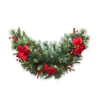 Glitzhome 3ft Pre-Lit Red Berries Swag