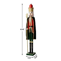 Glitzhome 3.5ft King Wooden Christmas Nutcracker
