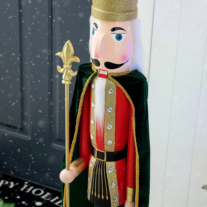 Glitzhome 3.5ft King Wooden Christmas Nutcracker