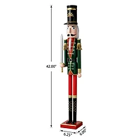 Glitzhome 3.5ft Wooden Christmas Nutcracker