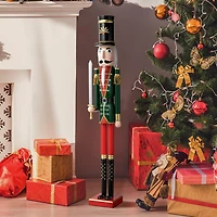 Glitzhome 3.5ft Wooden Christmas Nutcracker