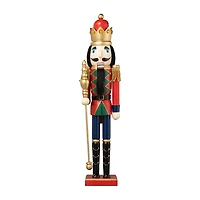 Glitzhome 2ft King Wooden Christmas Nutcracker