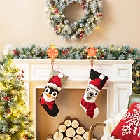 Glitzhome Polar Bear Hooked Christmas Stocking