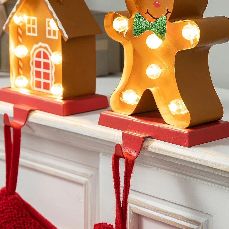 Glitzhome Marquee Gingerbread 2-pc. Christmas Stocking Holder