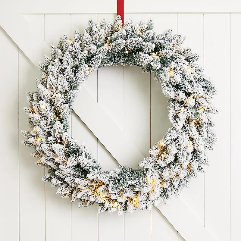 Glitzhome 3ft Pre-Lit Wreath Set Christmas Indoor Garland