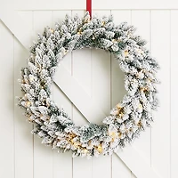 Glitzhome 3ft Pre-Lit Wreath Set Christmas Indoor Garland