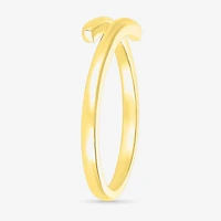 Womens 4MM 10K Gold Round Bypass  Band