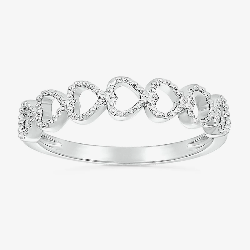 Womens 4MM 10K Gold Heart Band