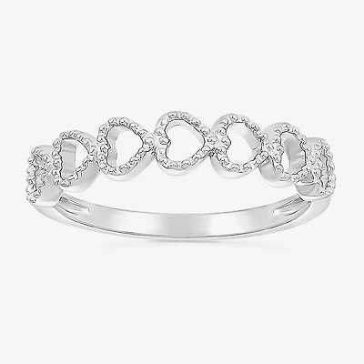 Womens 4MM 10K Gold Heart Band