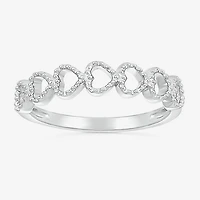 Womens 4MM 10K Gold Heart Band