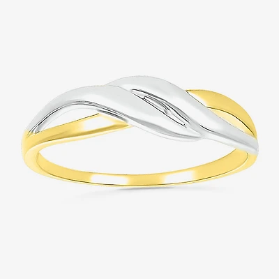 Womens 6MM 10K Two Tone Gold Round Band