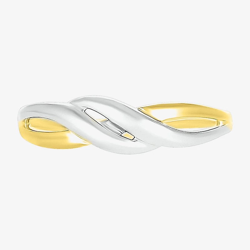 Womens 6MM 10K Two Tone Gold Round Band