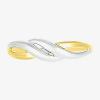 Womens 6MM 10K Two Tone Gold Round Band