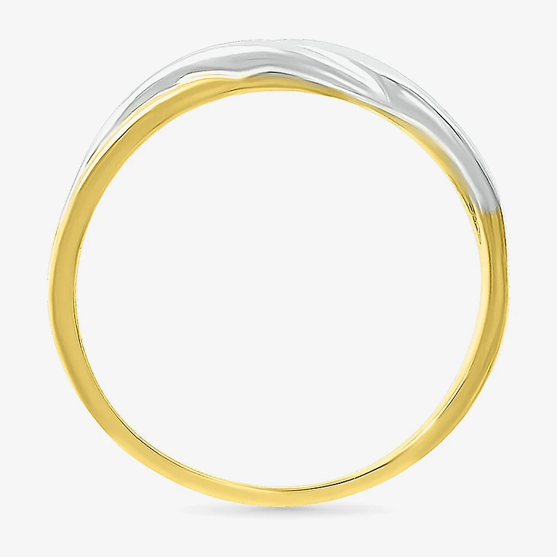 Womens 6MM 10K Two Tone Gold Round Band