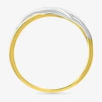 Womens 6MM 10K Two Tone Gold Round Band