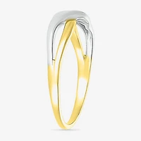 Womens 6MM 10K Two Tone Gold Round Band
