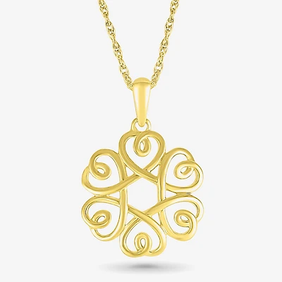 Womens 10K Gold Knot 18 Inch Pendant Necklace