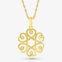 Womens 10K Gold Knot 18 Inch Pendant Necklace
