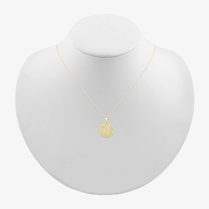 Womens 10K Gold Knot 18 Inch Pendant Necklace